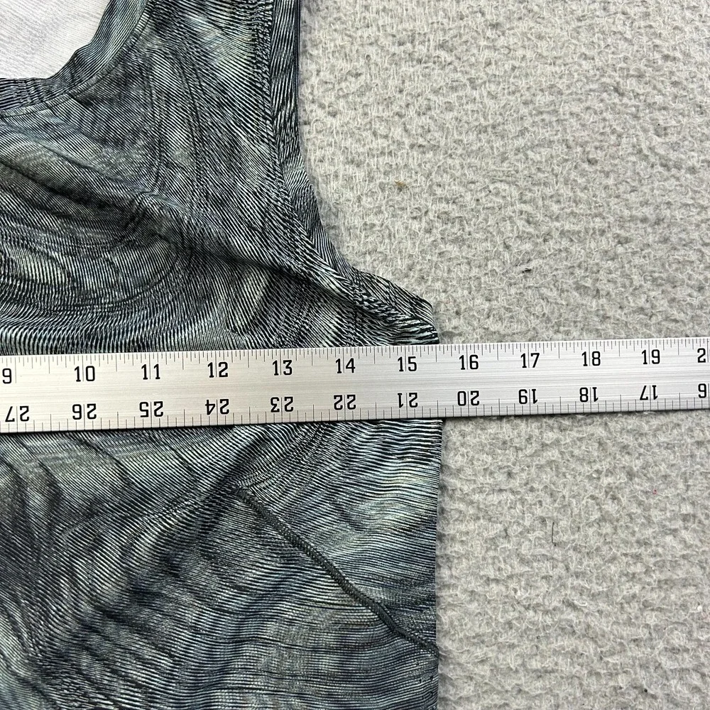 Lululemon High Neck Split Hem Run Tank Dimensional Icing Blue Mesh Top Size 4